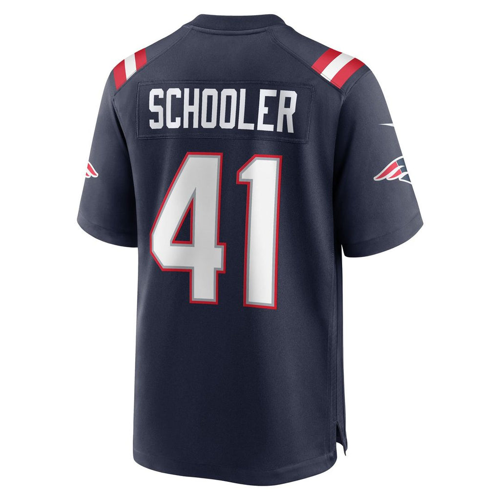New England Patriots Brenden Schooler Navy Game Player Jersey product image 3, provided for visual reference and product
