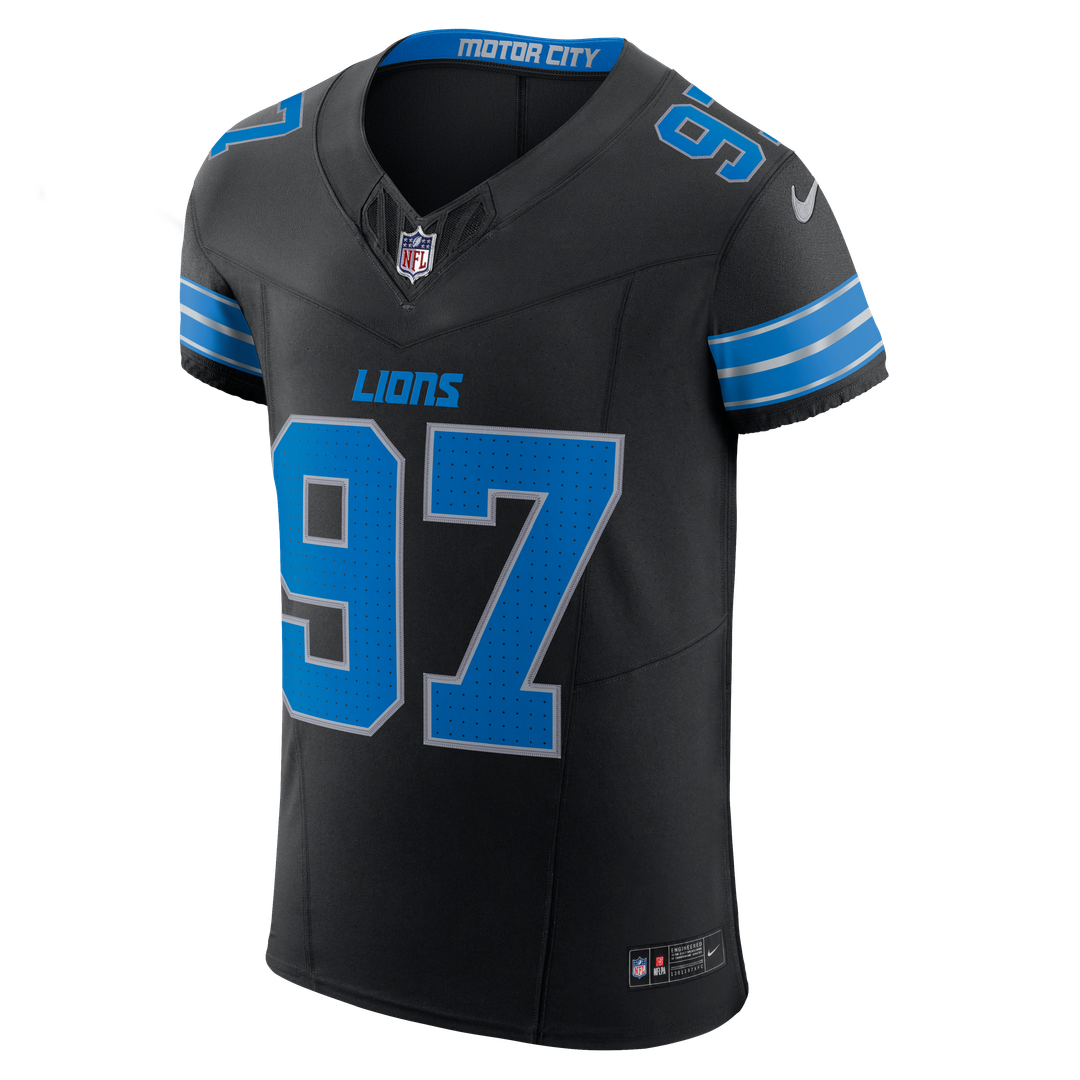 Detroit Lions Aidan Hutchinson Black Alternate Vapor F.U.S.E. Elite Jersey product image 12, provided for visual reference