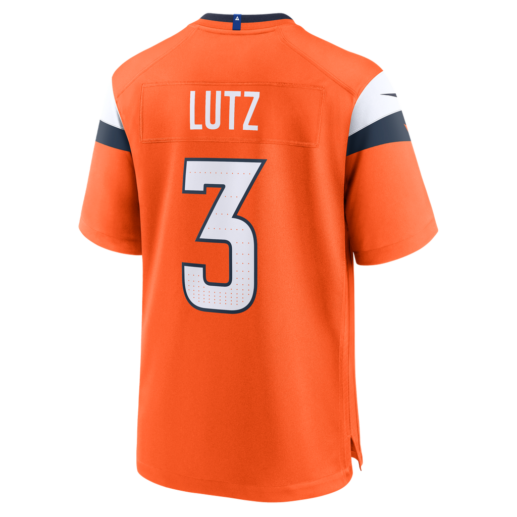 Denver Broncos Wil Lutz Orange Team Game Jersey product image 3, provided for visual reference and product detail review