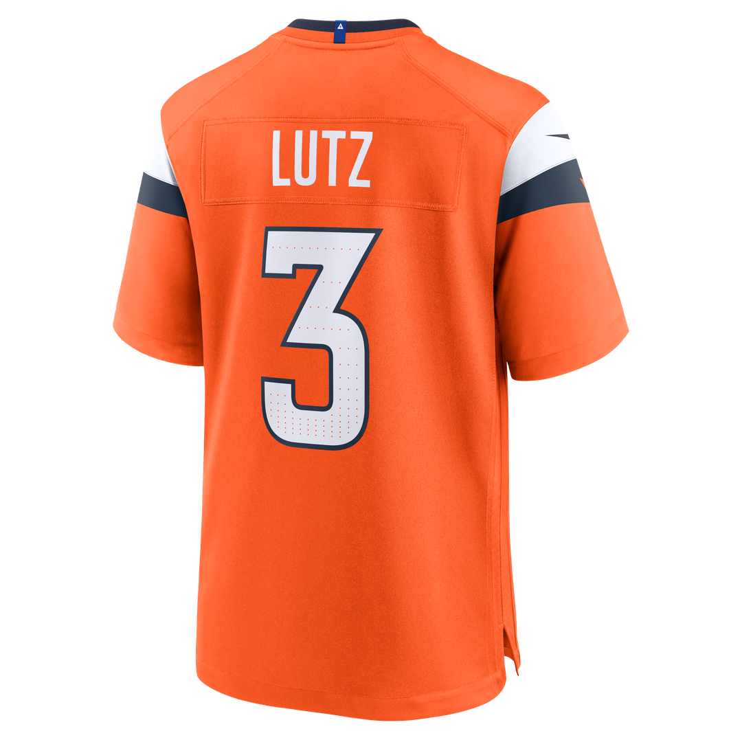 Denver Broncos Wil Lutz Orange Team Game Jersey product image 3, provided for visual reference and product detail review