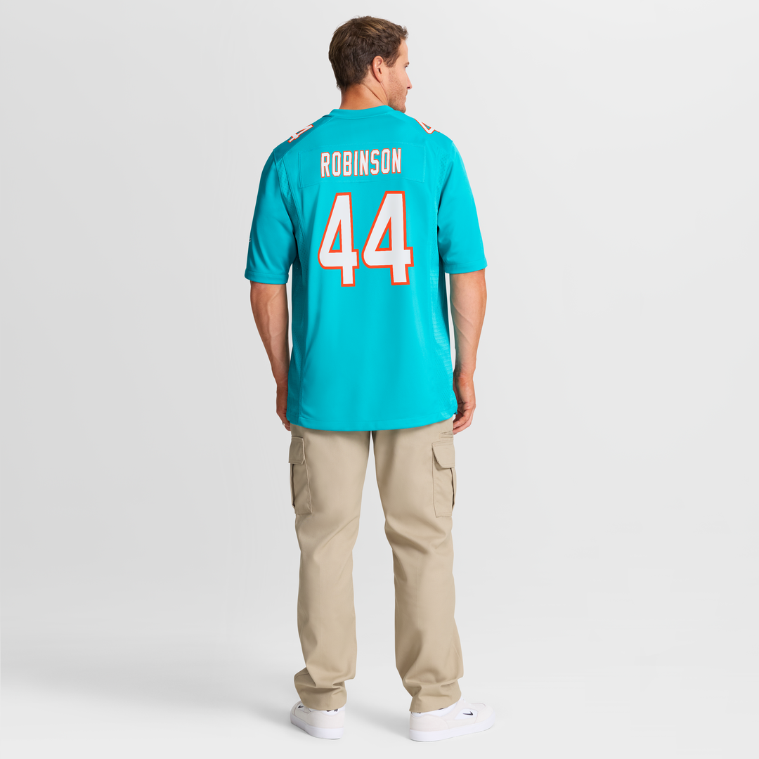 Miami Dolphins Chop Robinson Aqua Player Game Jersey product image 8, provided for visual reference and product detail review