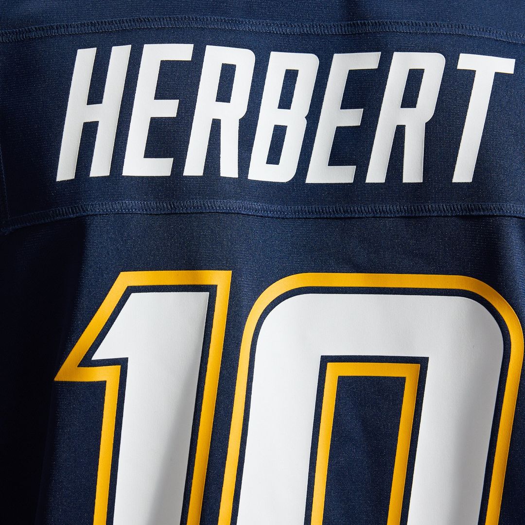 Los Angeles Chargers Justin Herbert Navy Alternate Super Chargers Game Player Jersey product image 12, provided for visual