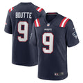 New England Patriots Kayshon Boutte Navy Game Jersey product image 1, provided for visual reference and product detail review