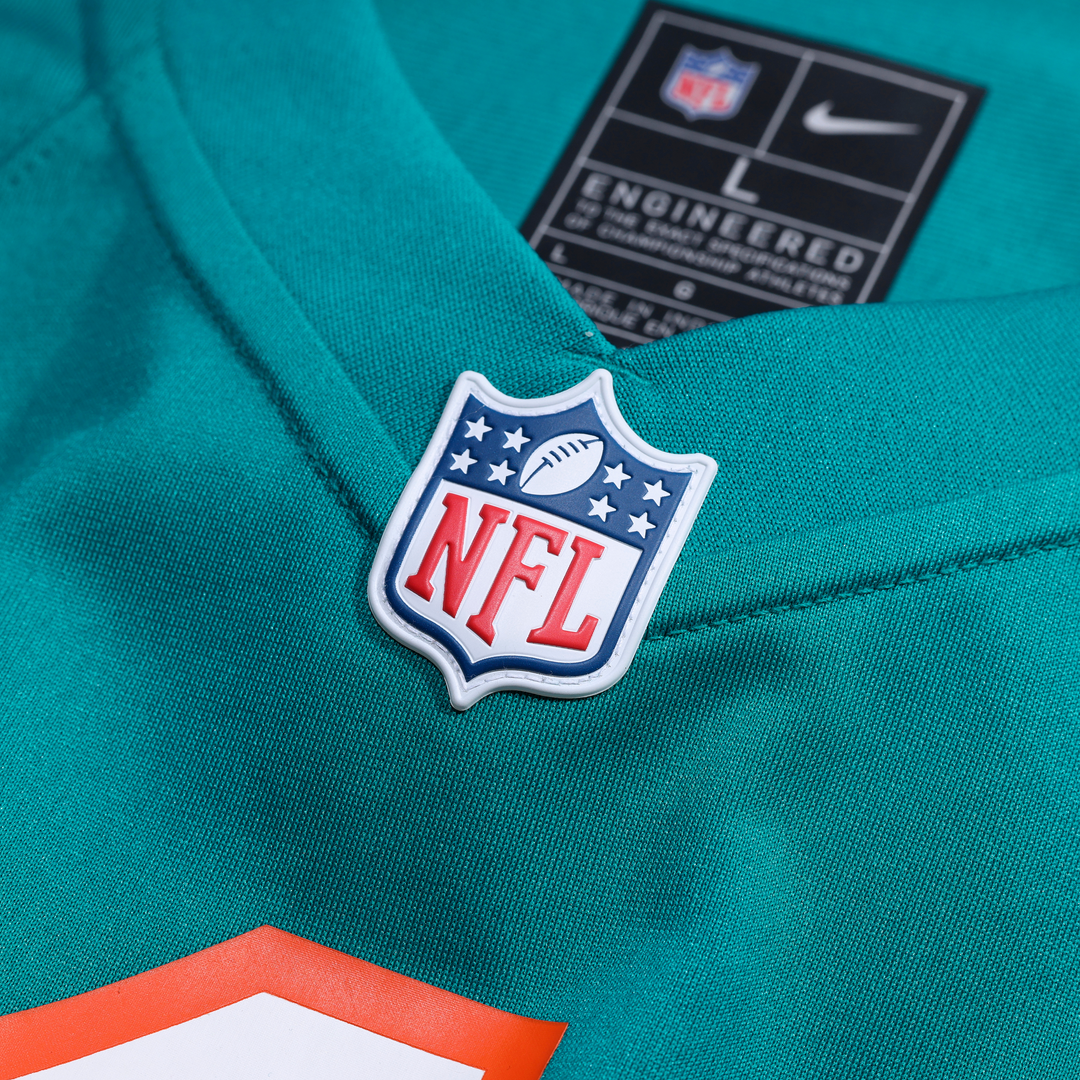 Miami Dolphins Jacob Rodriguez Aqua Alternate Game Jersey product image 4, provided for visual reference and product detail