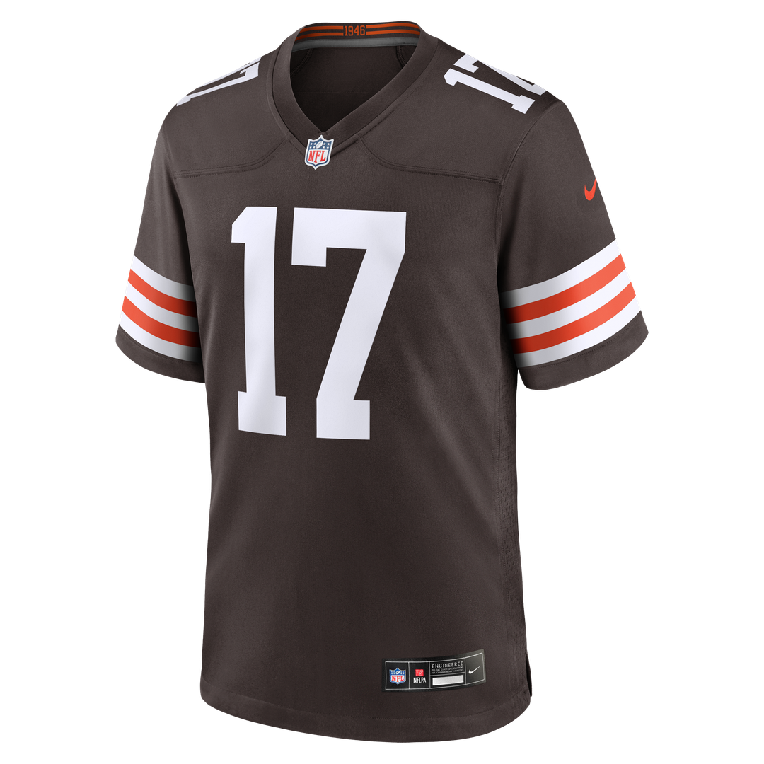 Cleveland Browns Jerome Baker Brown Team Game Jersey product image 2, provided for visual reference and product detail review