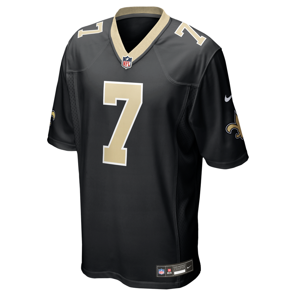 New Orleans Saints Taysom Hill Black Game Jersey product image 2, provided for visual reference and product detail review