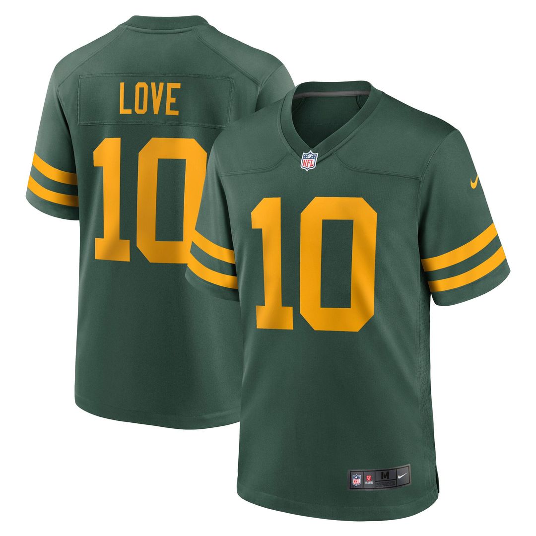 Green Bay Packers Love Green Alternate Game Jersey product image 1, provided for visual reference and product detail review