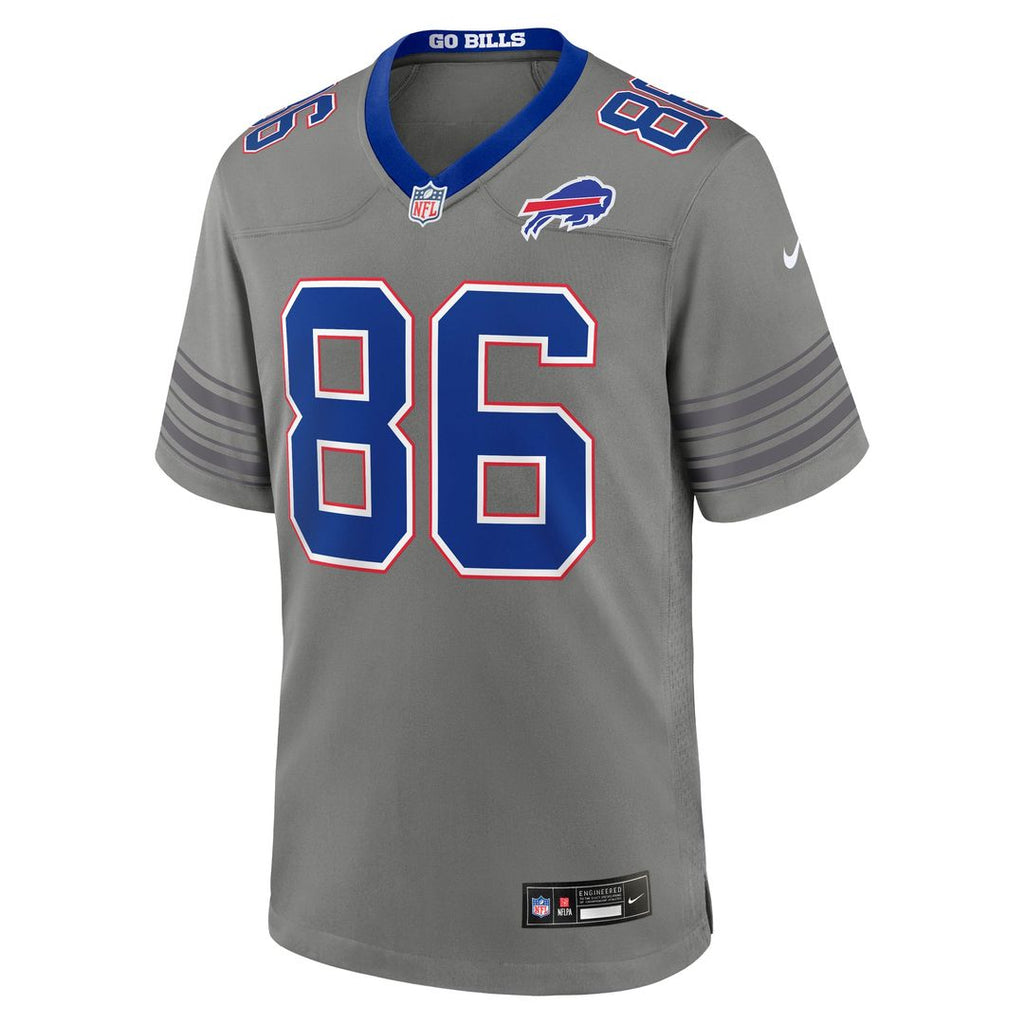 Buffalo Bills Dalton Kincaid Gray Nickel City Game Jersey product image 2, provided for visual reference and product detail