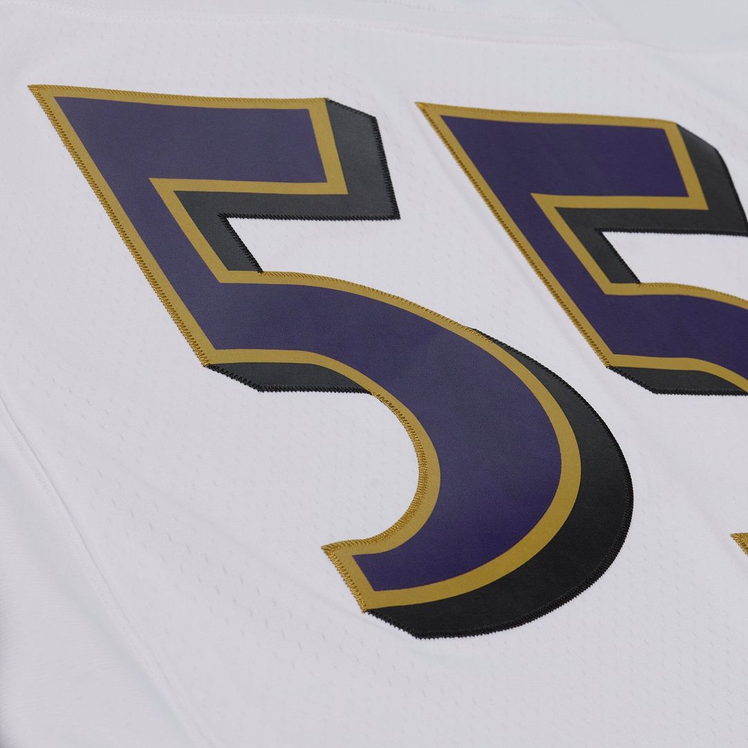 Baltimore Ravens Terrell Suggs White 2003 Legacy Replica Player Jersey product image 4, provided for visual reference and
