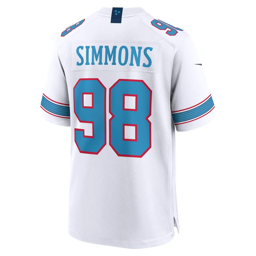 Tennessee Titans Jeffery Simmons Light Blue Game Jersey product image 15, provided for visual reference and product detail