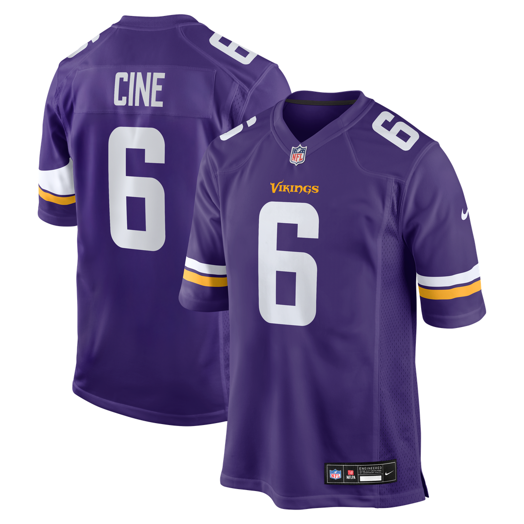 Minnesota Vikings Lewis Cine Purple Game Player Jersey product image 1, provided for visual reference and product detail
