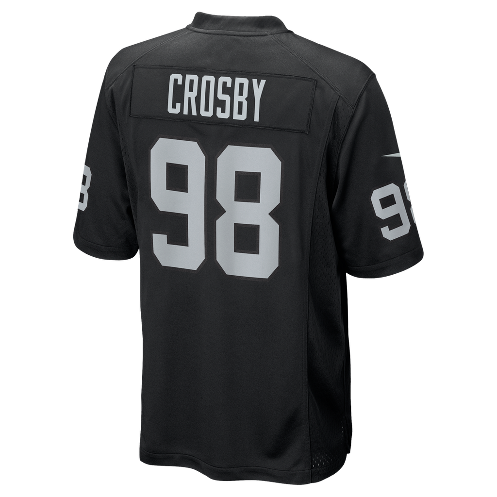Las Vegas Raiders Maxx Crosby Black Game Jersey product image 3, provided for visual reference and product detail review
