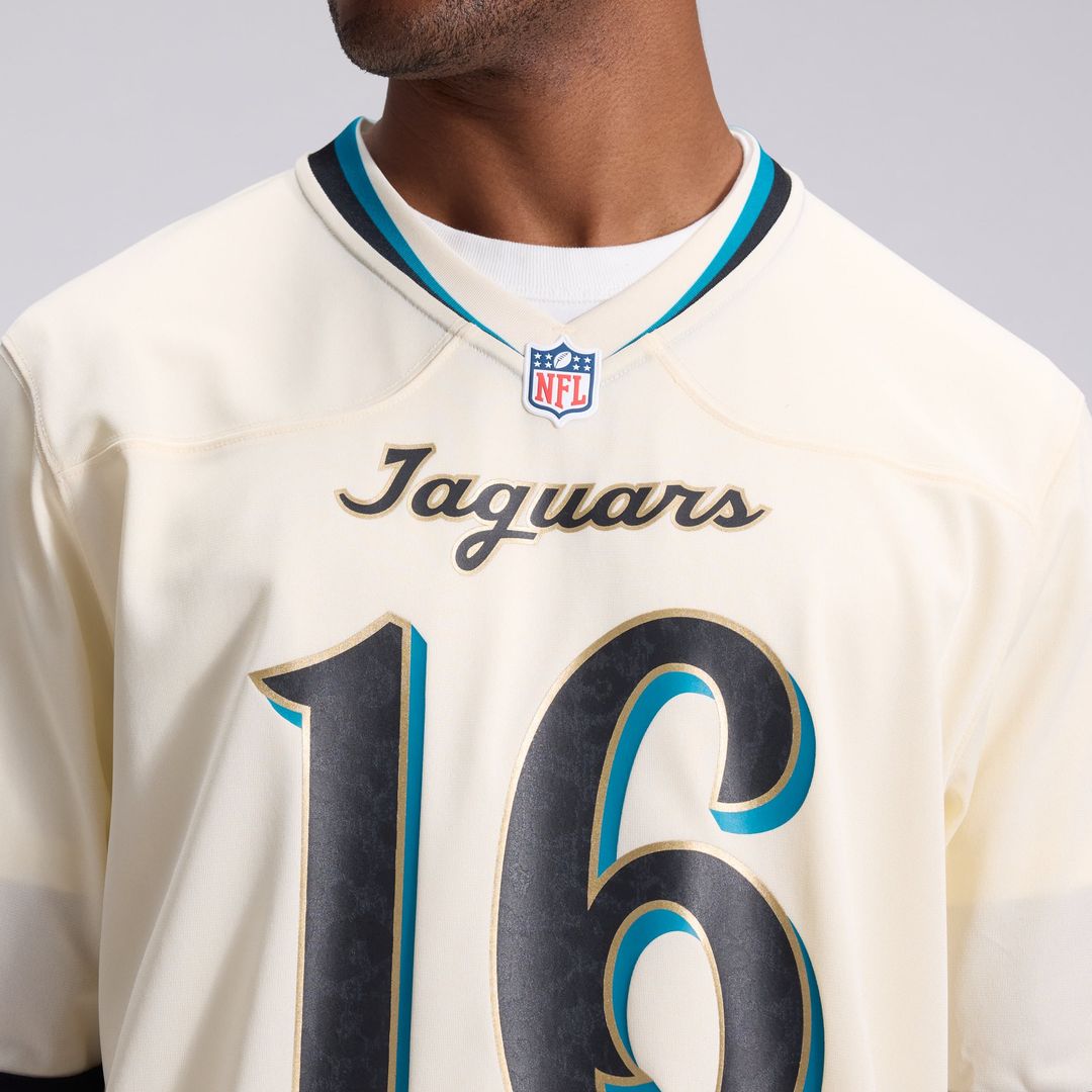 Jacksonville Jaguars Trevor Lawrence Natural 2026 Rivalries Collection Game Jersey product image 8, provided for visual