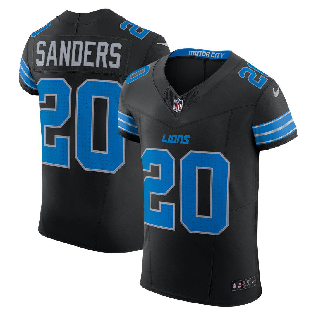 Detroit Lions Barry Sanders Black Alternate Vapor F.U.S.E. Elite Jersey product image 1, provided for visual reference and