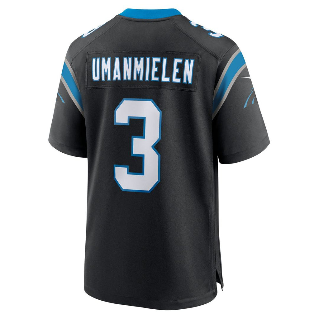 Carolina Panthers Princely Umanmielen Black Team Game Jersey product image 3, provided for visual reference and product
