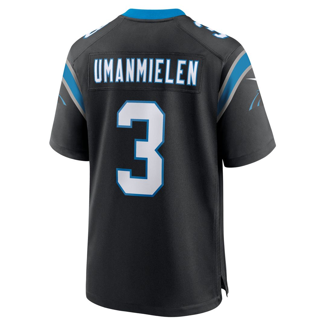 Carolina Panthers Princely Umanmielen Black Team Game Jersey product image 3, provided for visual reference and product