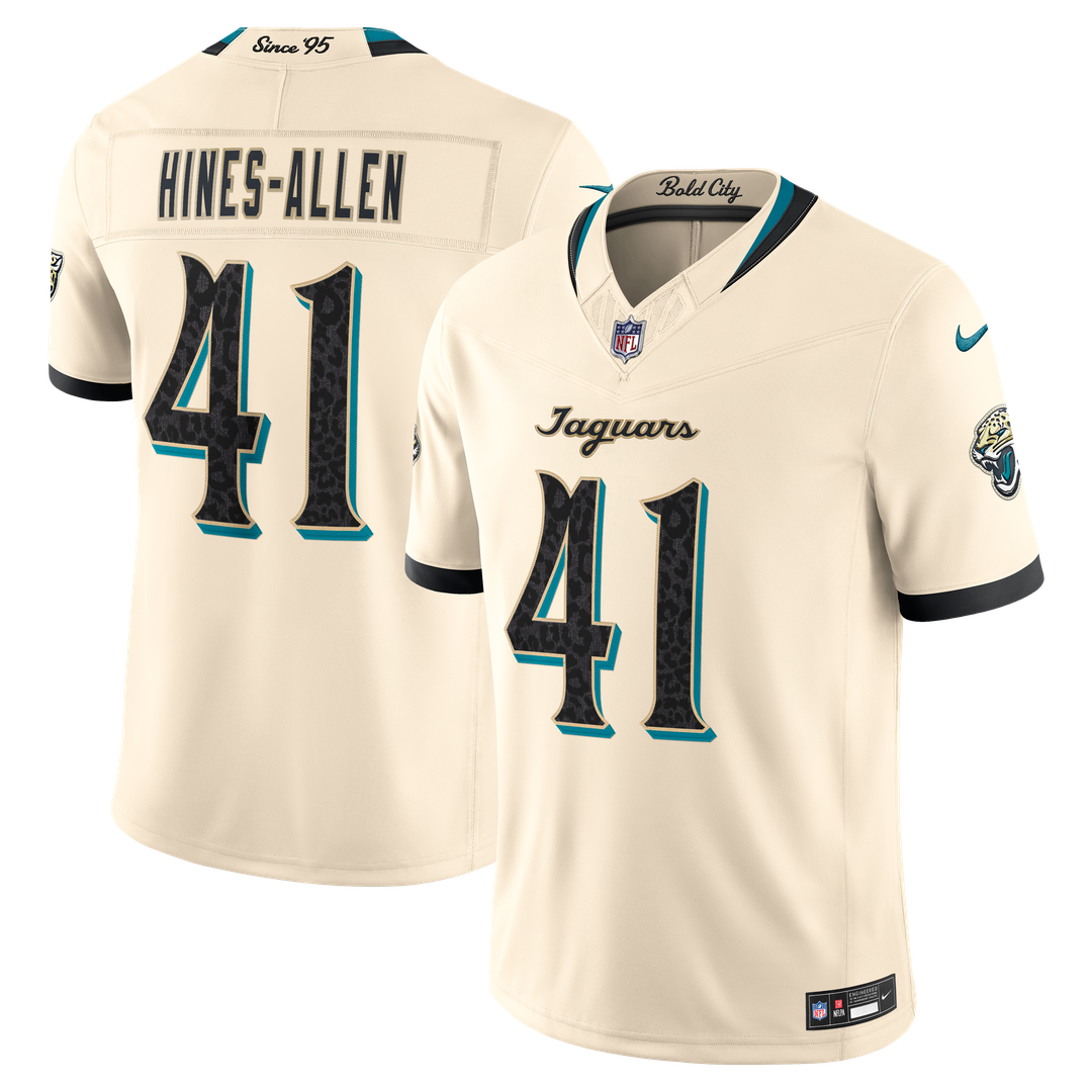 Jacksonville Jaguars Josh Hines-Allen Natural 2026 Rivalries Collection Stitched Limited Jersey product image 1, provided