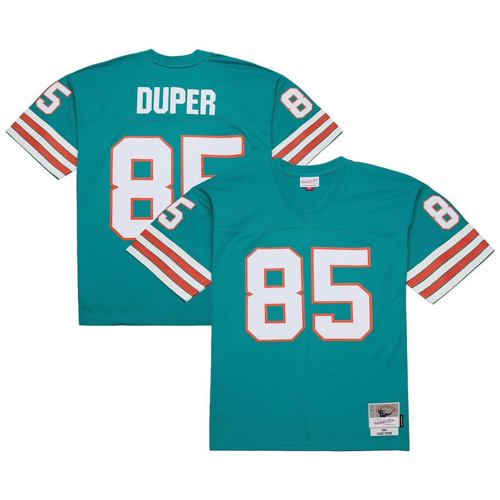 Miami Dolphins Mark Duper Aqua Legacy Replica Jersey product image 1, provided for visual reference and product detail review