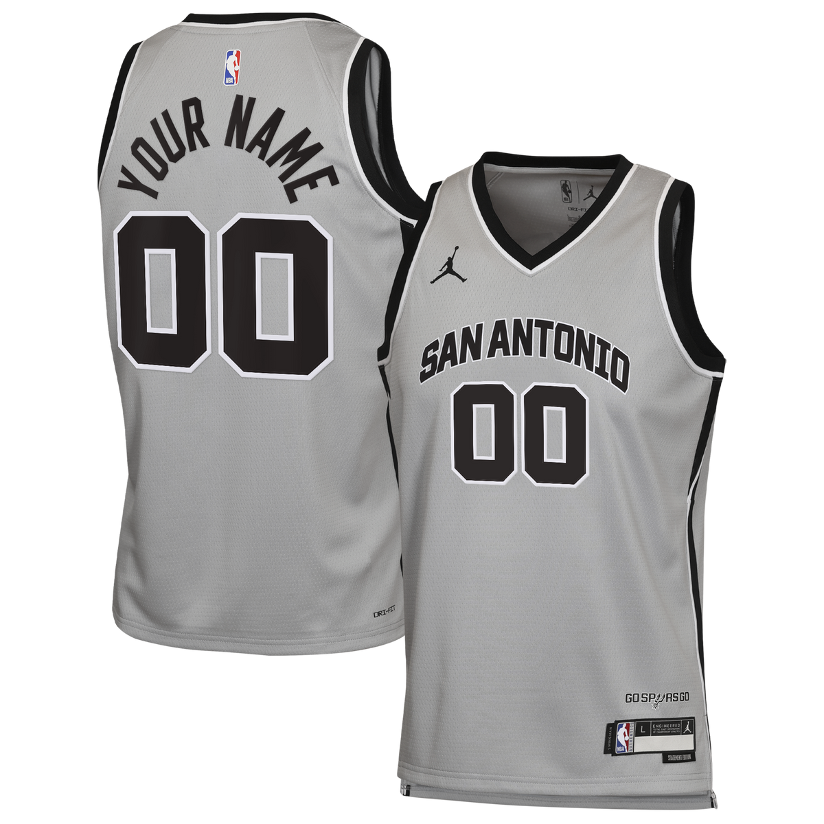 San Antonio Spurs Statement Basketball Jersey - Custom - Unisex product image 1, provided for visual reference and product