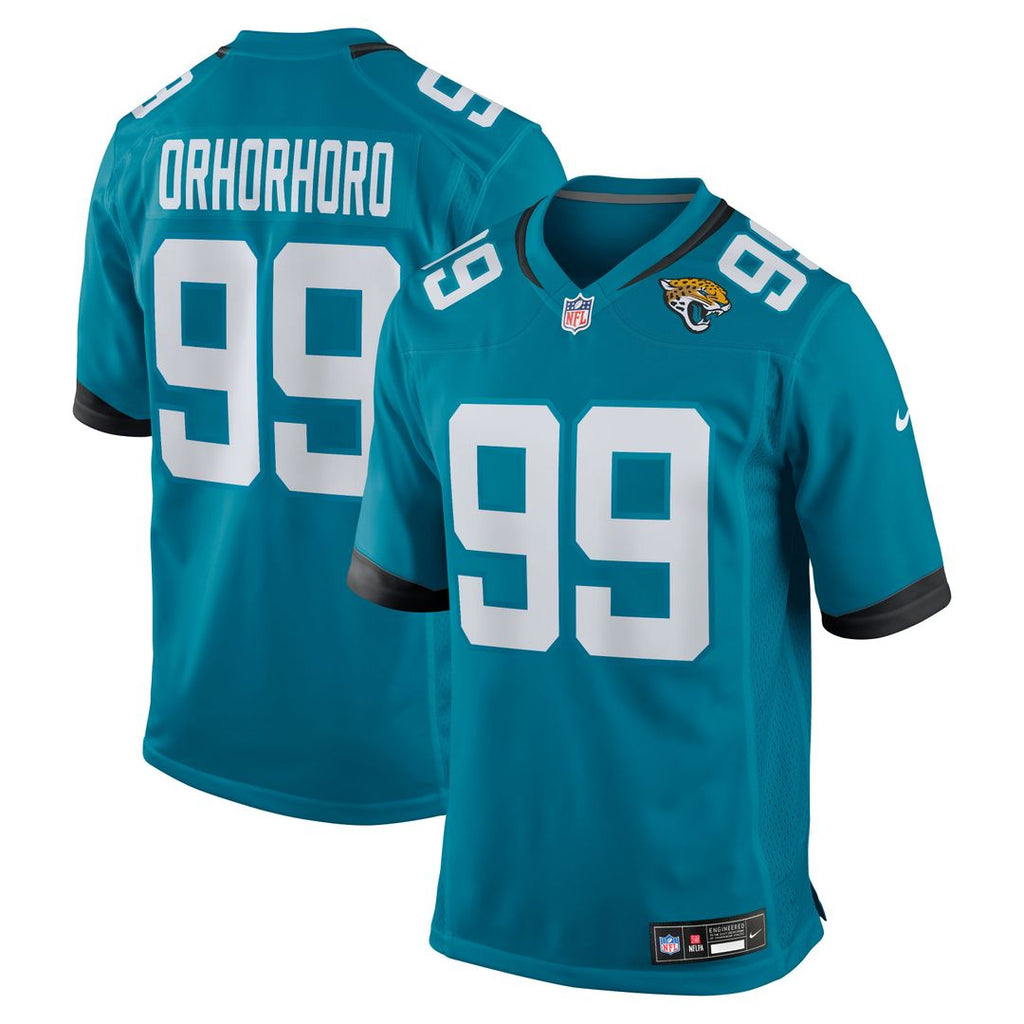Jacksonville Jaguars Ruke Orhorhoro Teal Team Game Jersey product image 1, provided for visual reference and product detail