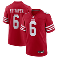 San Francisco 49ers Malik Mustapha Scarlet Game Jersey product image 1, provided for visual reference and product detail