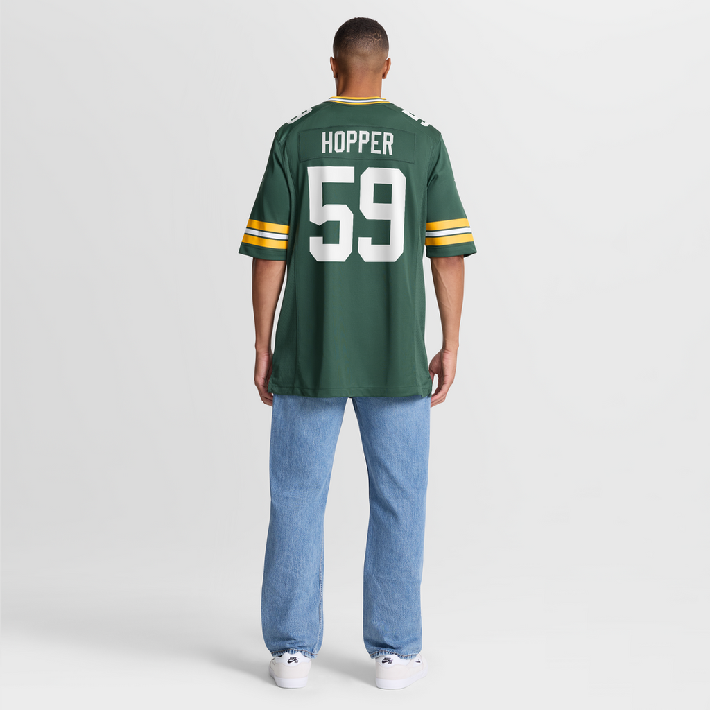 Green Bay Packers Ty'Ron Hopper Green Game Jersey product image 8, provided for visual reference and product detail review