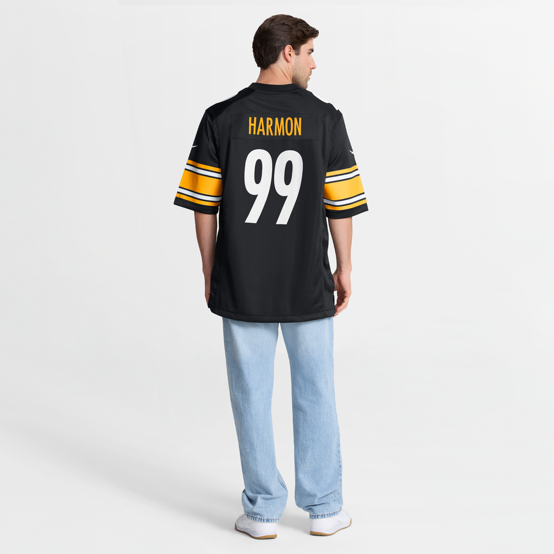 Pittsburgh Steelers Derrick Harmon Black Game Player Jersey product image 8, provided for visual reference and product