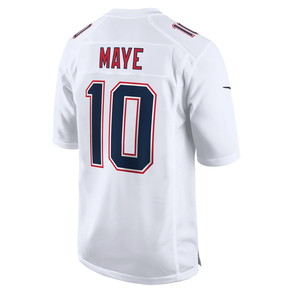 New England Patriots Drake Maye Tundra White Game Jersey product image 6, provided for visual reference and product detail