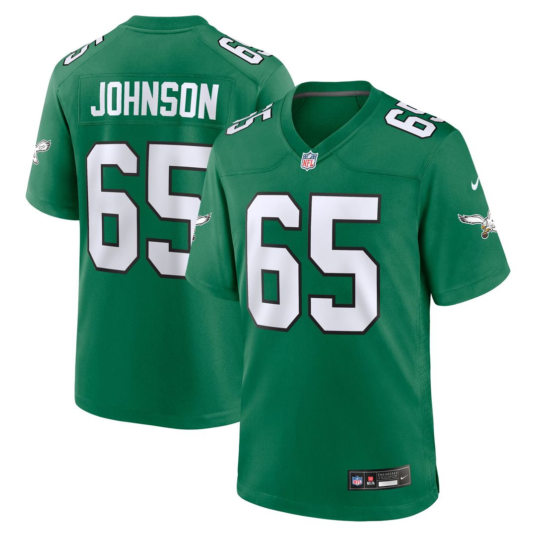 Philadelphia Eagles Lane Johnson Kelly Green Alternate Game Jersey product image 1, provided for visual reference and