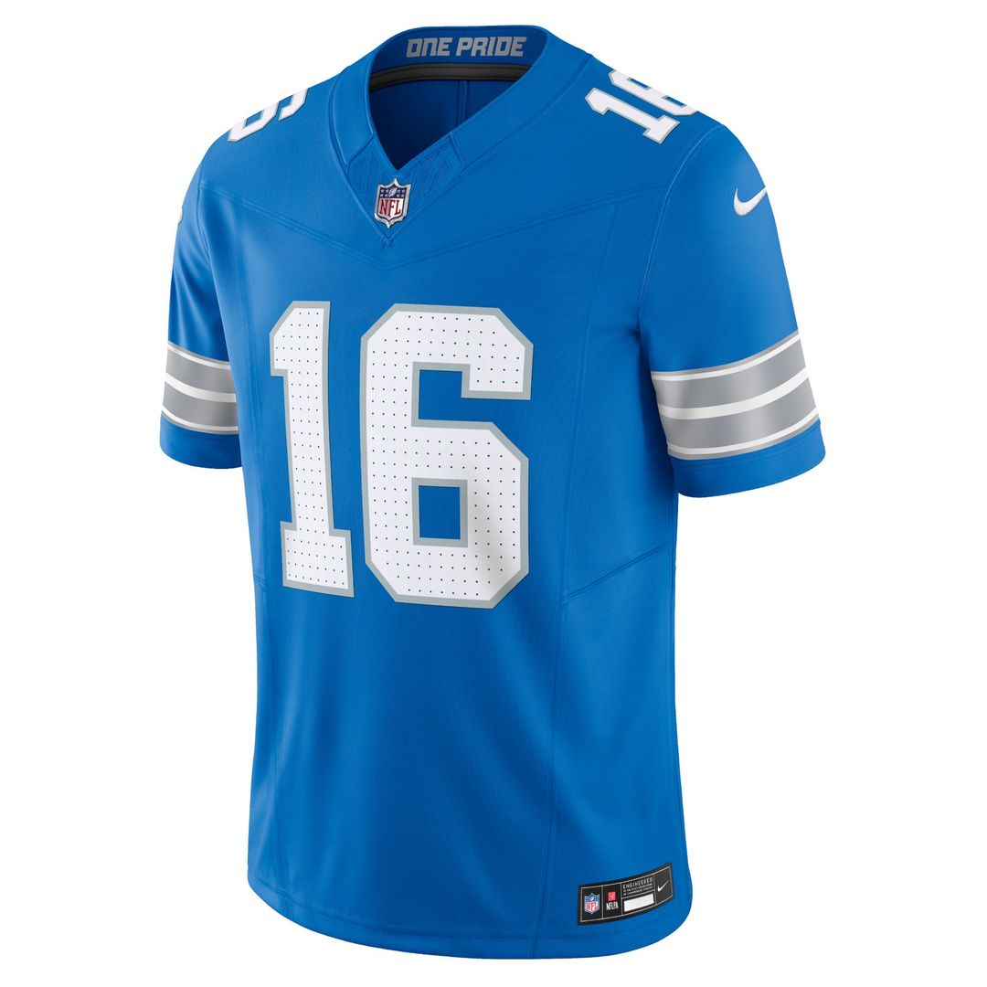 Detroit Lions Jared Goff White Vapor F.U.S.E. Limited Jersey product image 8, provided for visual reference and product