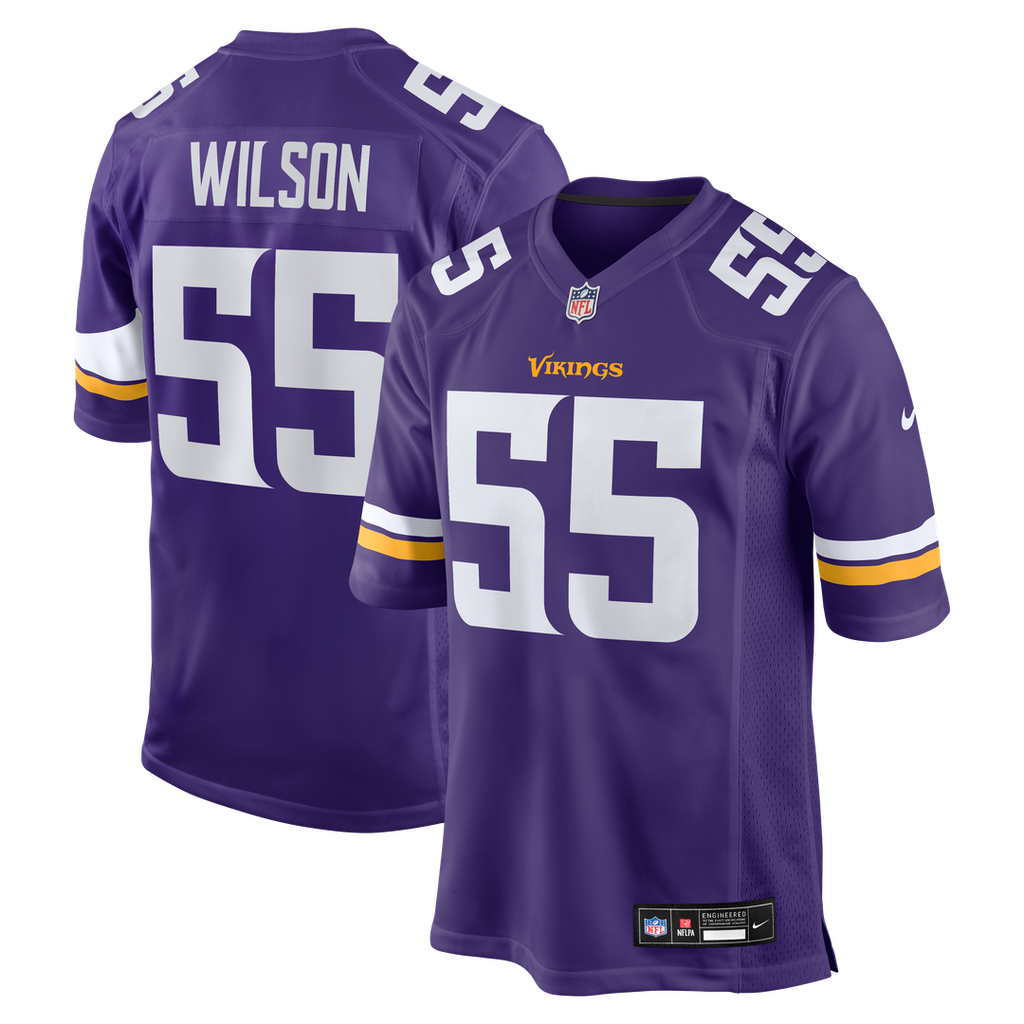 Minnesota Vikings Eric Wilson Purple Team Game Jersey product image 1, provided for visual reference and product detail