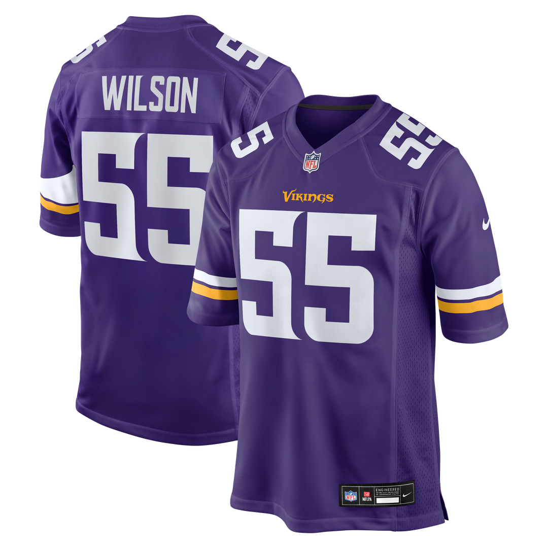 Minnesota Vikings Eric Wilson Purple Team Game Jersey product image 1, provided for visual reference and product detail
