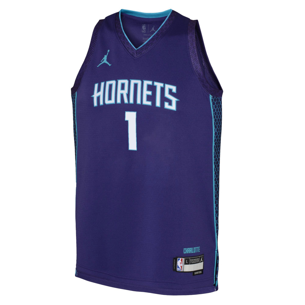 LaMelo Ball Charlotte Hornets Statement Edition Swingman Jersey - Purple - Youth product image 2, provided for visual