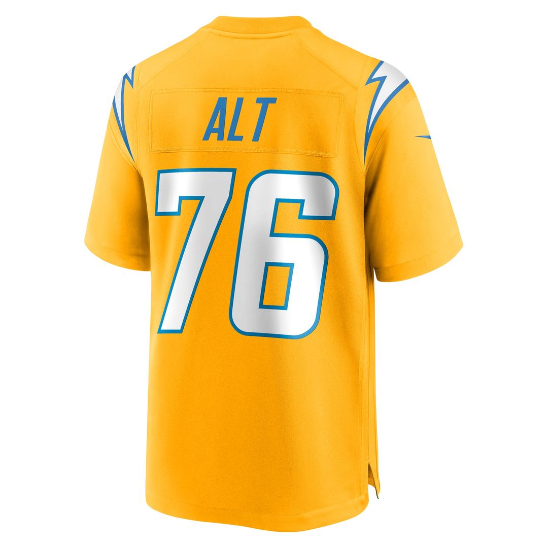 Los Angeles Chargers Joe Alt Gold Alternate Charger Power Game Player Jersey product image 3, provided for visual reference