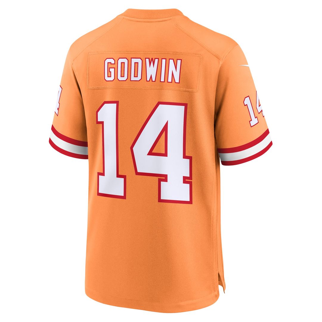 Tampa Bay Buccaneers Chris Godwin Orange Throwback Game Jersey product image 9, provided for visual reference and product