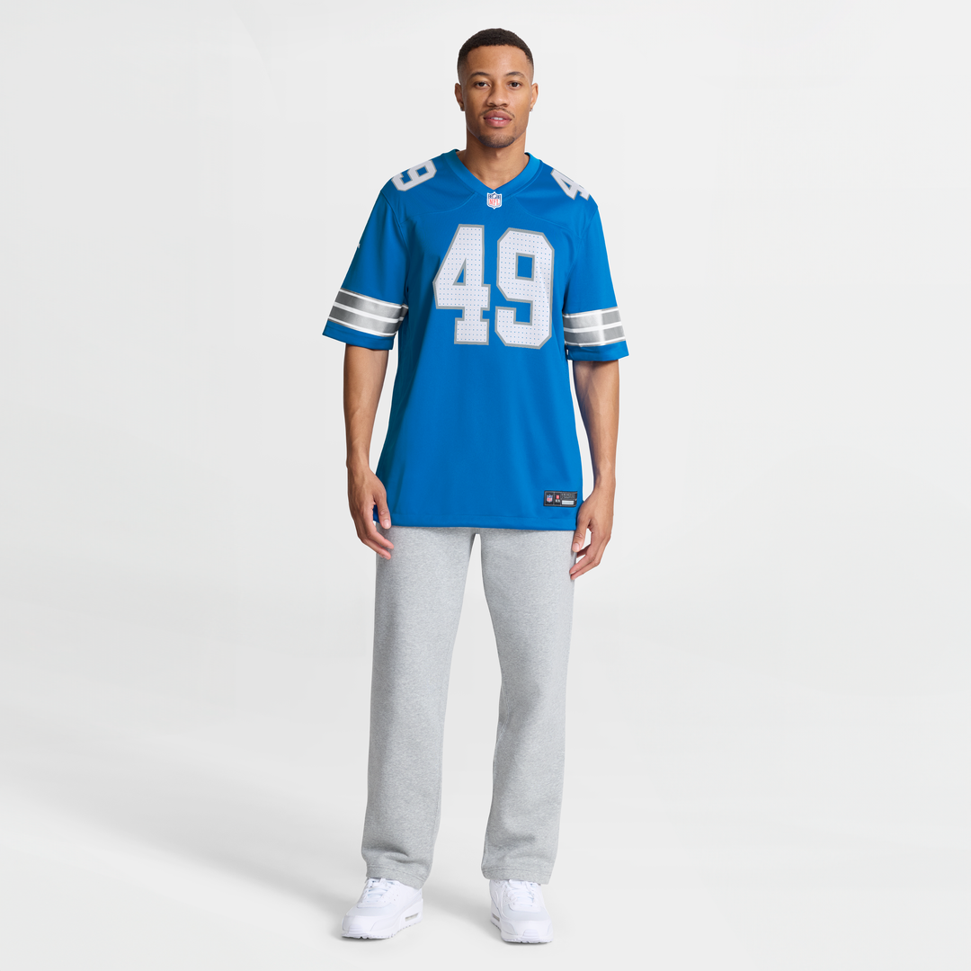 Detroit Lions Hogan Hatten Blue Game Jersey product image 7, provided for visual reference and product detail review