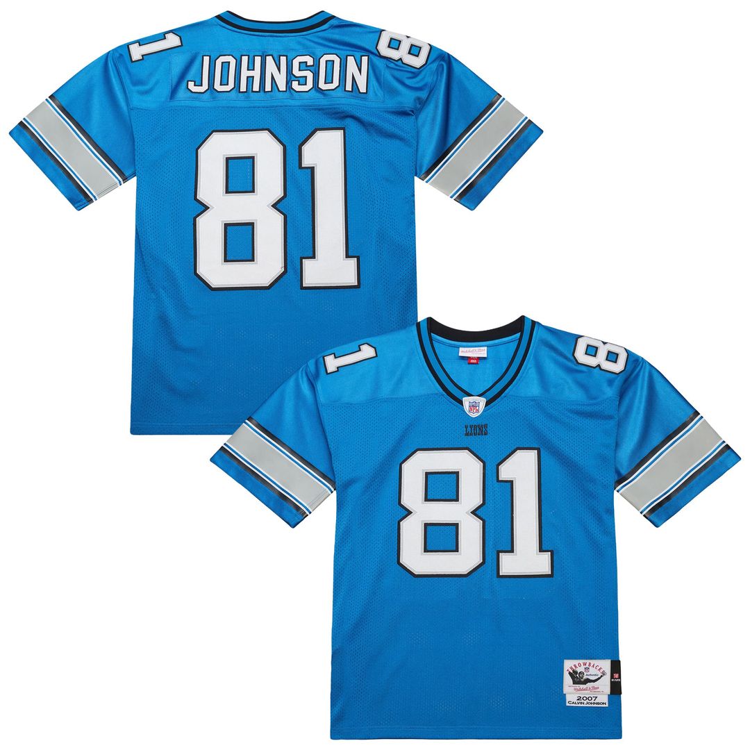Detroit Lions Calvin Johnson Black 2007 Authentic Throwback Jersey product image 17, provided for visual reference and