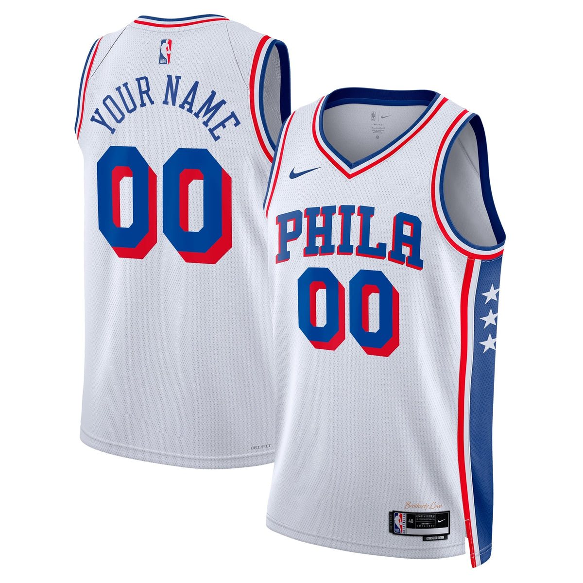 Philadelphia 76ers Association Swingman Basketball Jersey - Custom - Unisex product image 1, provided for visual reference