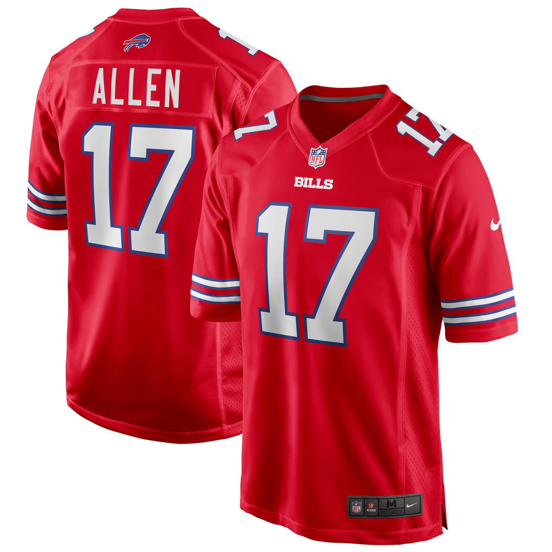 Buffalo Bills Josh Allen Red Alternate Game Player Jersey product image 14, provided for visual reference and product detail