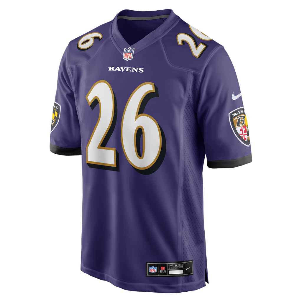 Baltimore Ravens Rasheen Ali Purple Team Game Jersey product image 2, provided for visual reference and product detail review