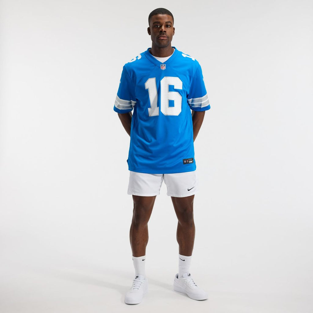 Detroit Lions Jared Goff Blue Game Jersey product image 17, provided for visual reference and product detail review