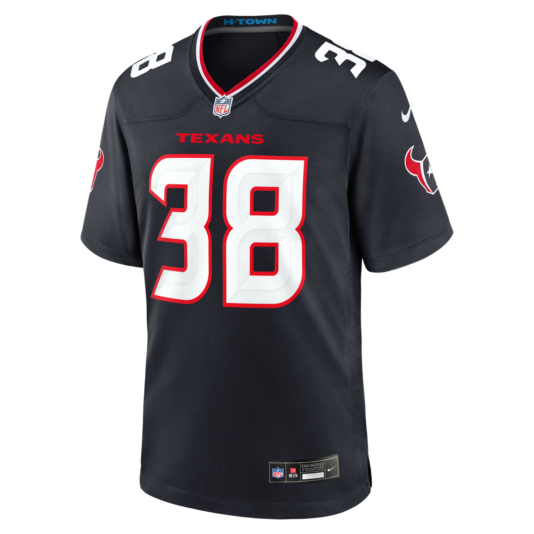 Houston Texans Kai Kroeger Navy Team Game Jersey product image 2, provided for visual reference and product detail review
