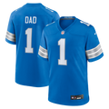 Detroit Lions Number 1 Dad Blue Game Jersey product image 1, provided for visual reference and product detail review