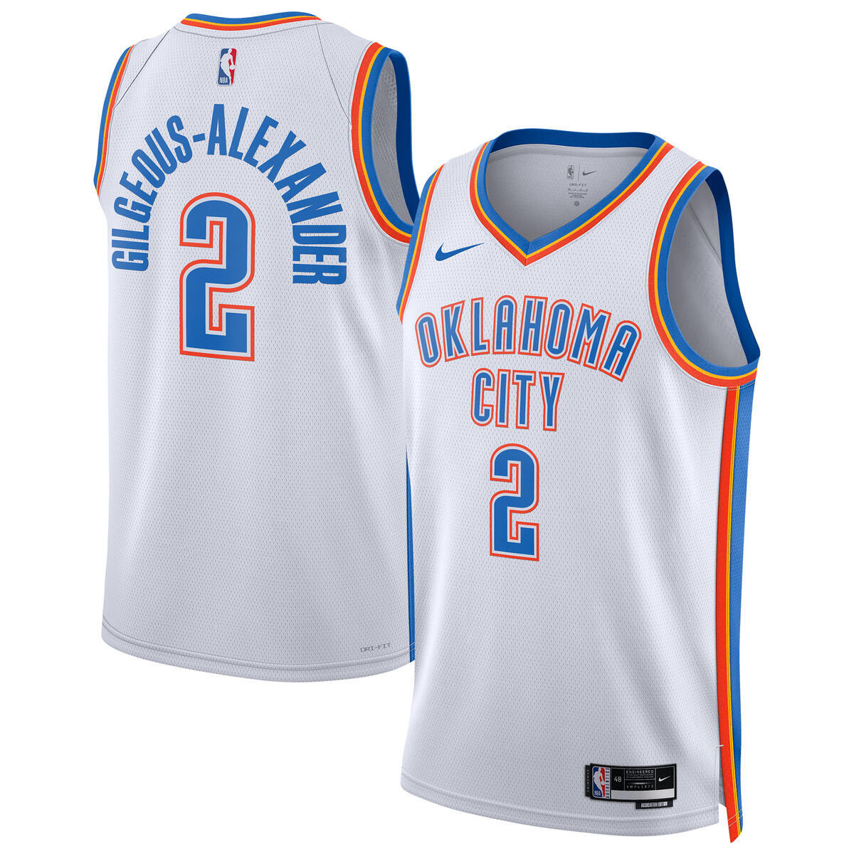 Oklahoma City Thunder Association Swingman Basketball Jersey - Gilgeous - Alexander - Unisex product image 1, provided for