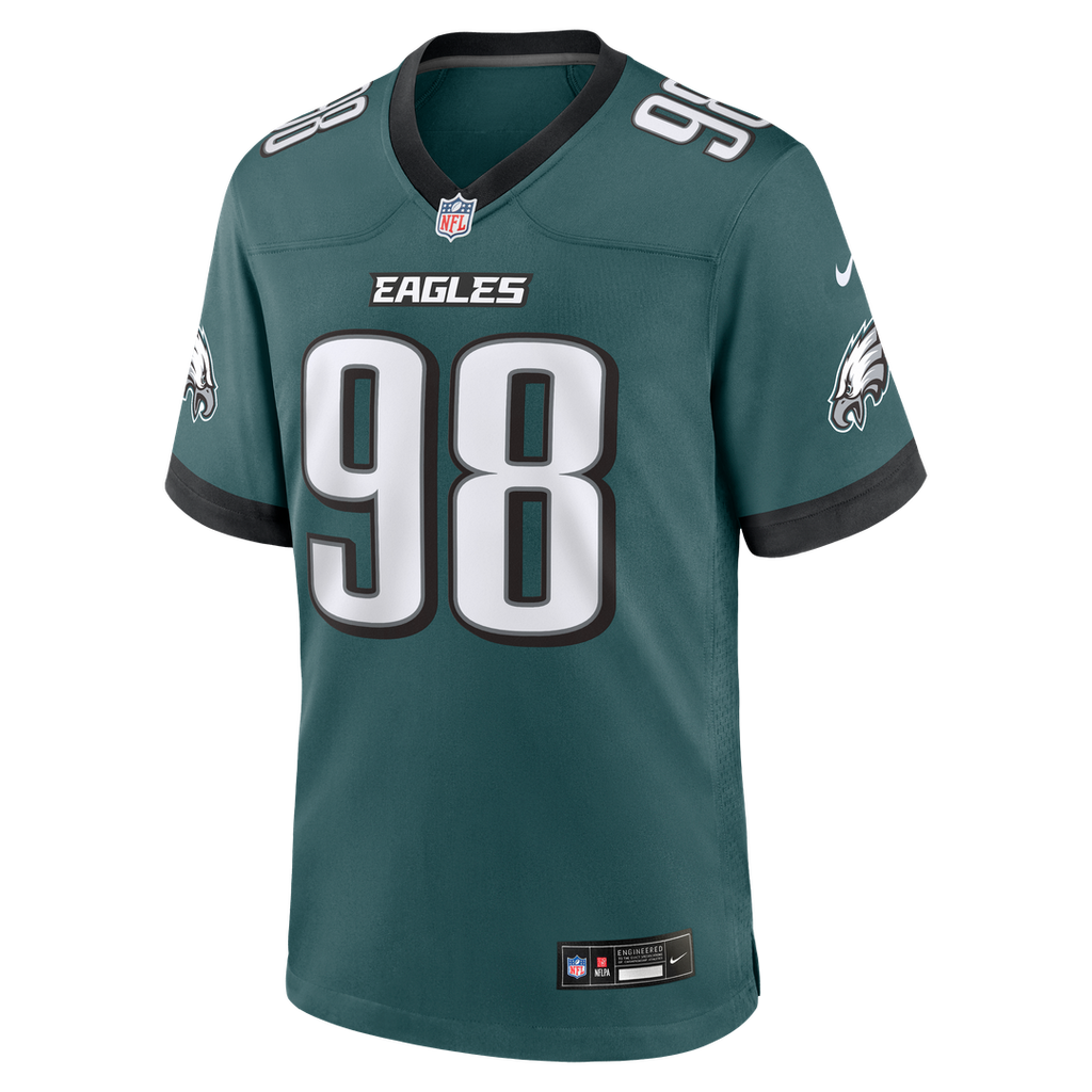 Philadelphia Eagles Jalen Carter White Game Jersey product image 21, provided for visual reference and product detail review