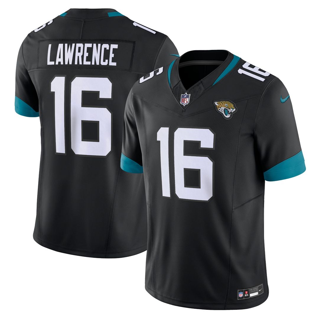 Jacksonville Jaguars Trevor Lawrence Black Vapor F.U.S.E. Limited Jersey product image 1, provided for visual reference and