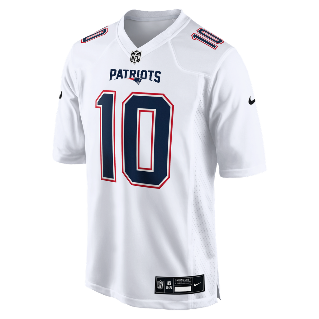 New England Patriots Drake Maye Tundra White Game Jersey product image 5, provided for visual reference and product detail