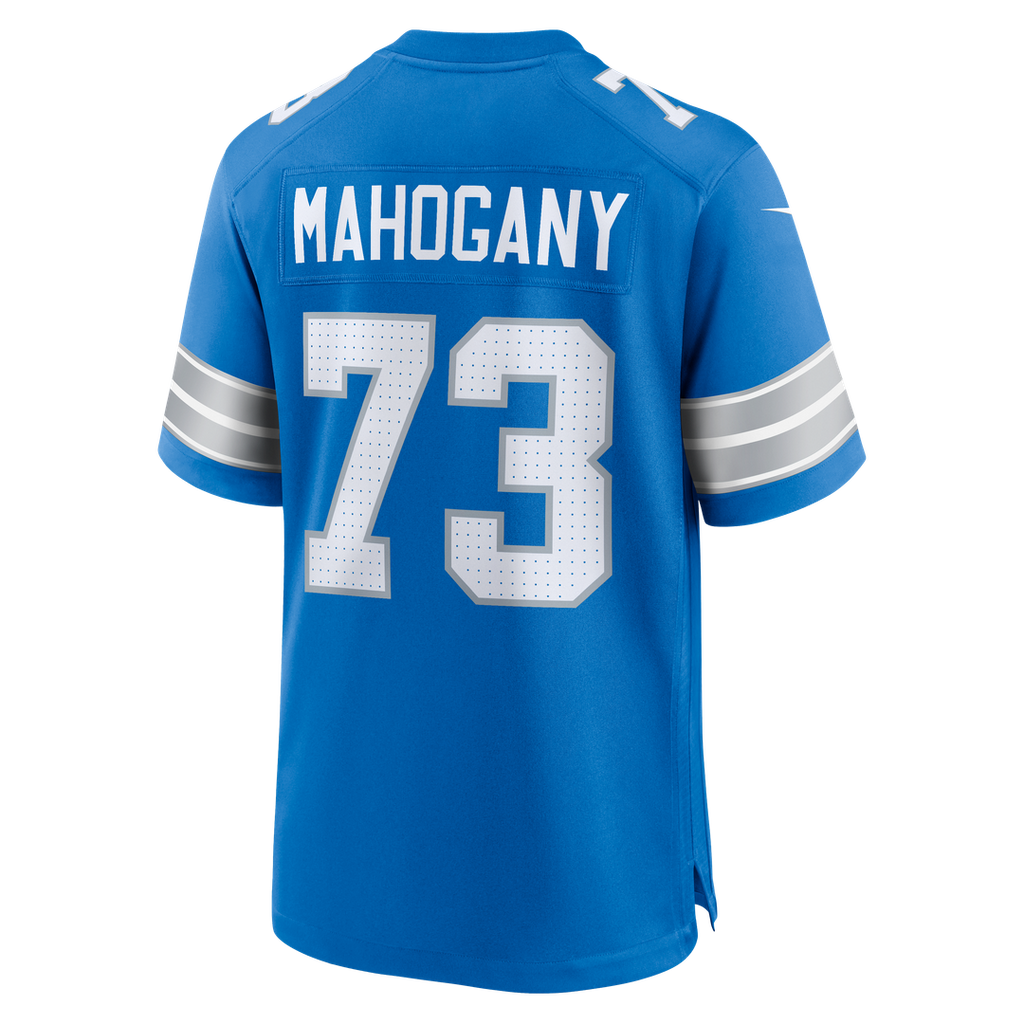 Detroit Lions Christian Mahogany Blue Team Game Jersey product image 3, provided for visual reference and product detail