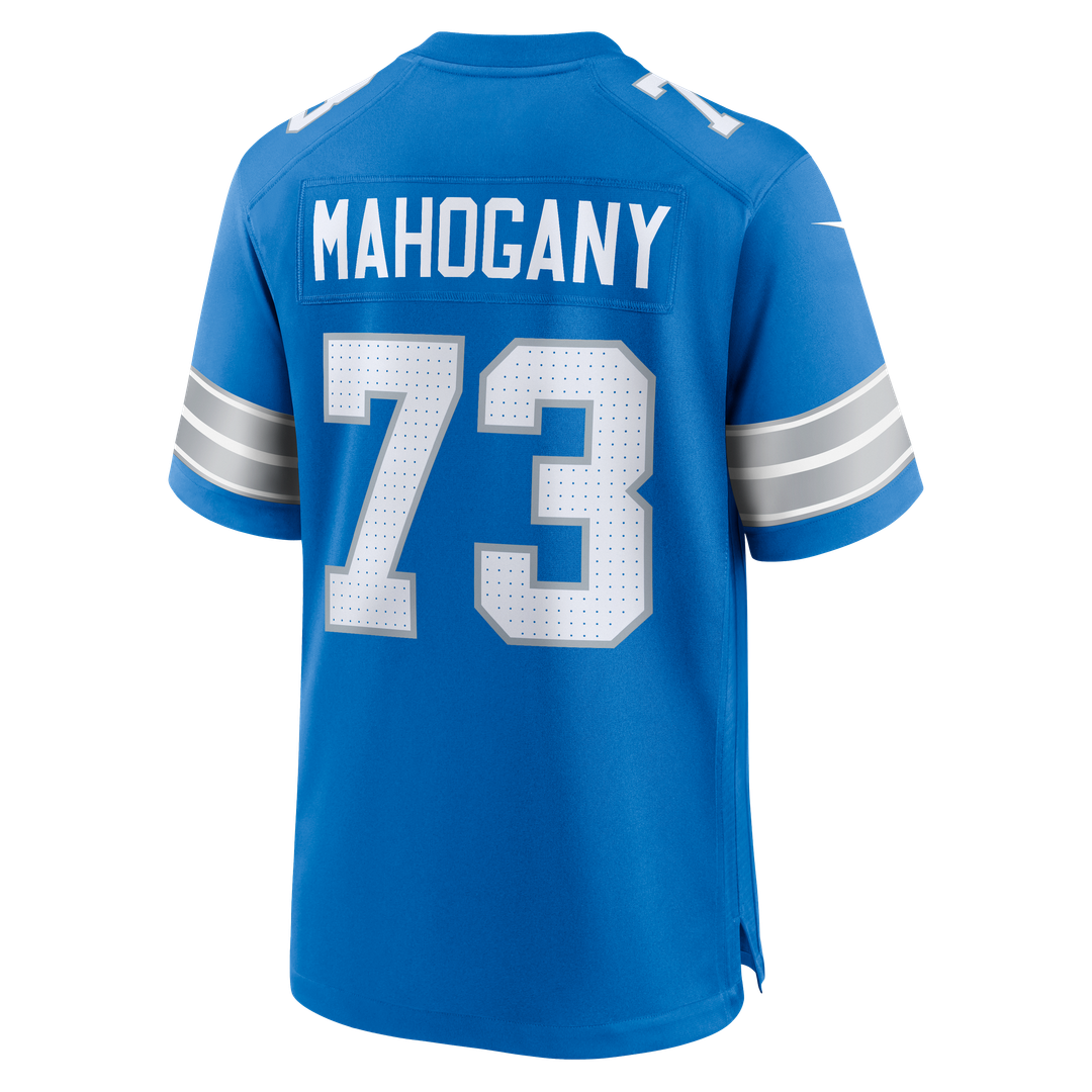 Detroit Lions Christian Mahogany Blue Team Game Jersey product image 3, provided for visual reference and product detail