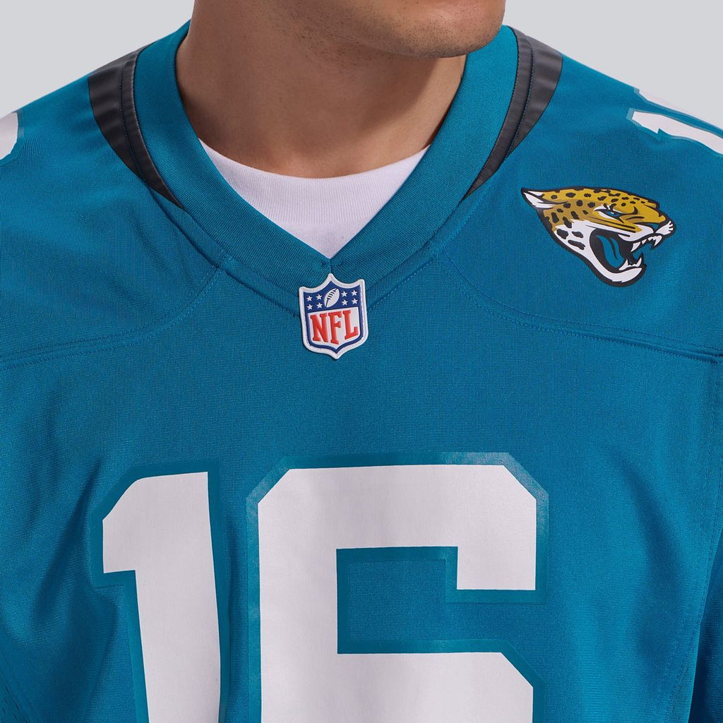 Jacksonville Jaguars Trevor Lawrence Teal Home Game Jersey product image 8, provided for visual reference and product detail